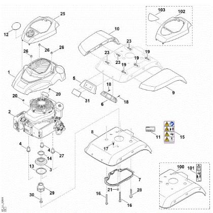 Bild von C - Abdeckung, Motor MH 685.0