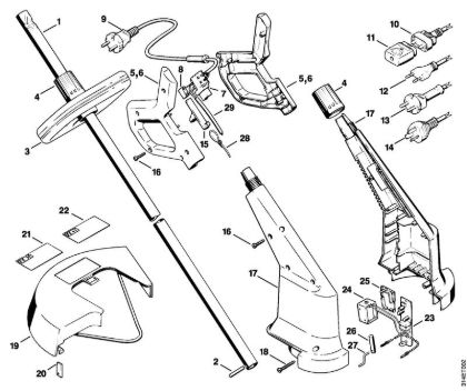 Elektro-Trimmer (FE, FSE) FE 35 Handgriff, Gehäuse der Marke Stihl