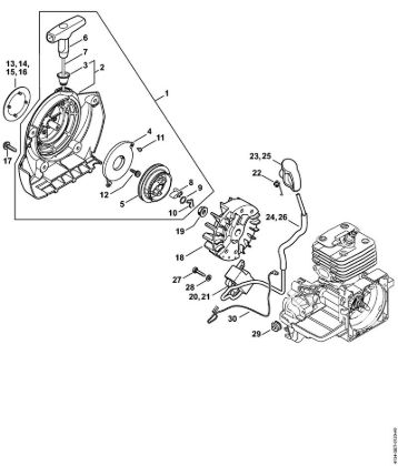 Motorsensen (FS) FS 120 Anwerfvorrichtung, Zündanlage der Marke Stihl