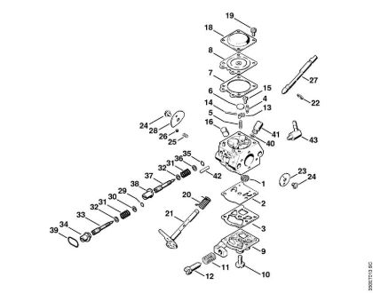 Motorsensen (FS) FS 40 - 4130 Vergaser WT-327 (11.97) der Marke Stihl