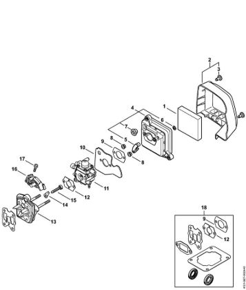 KombiMotoren (KM) KM 235.0 Luftfilter, Zwischenflansch der Marke Stihl
